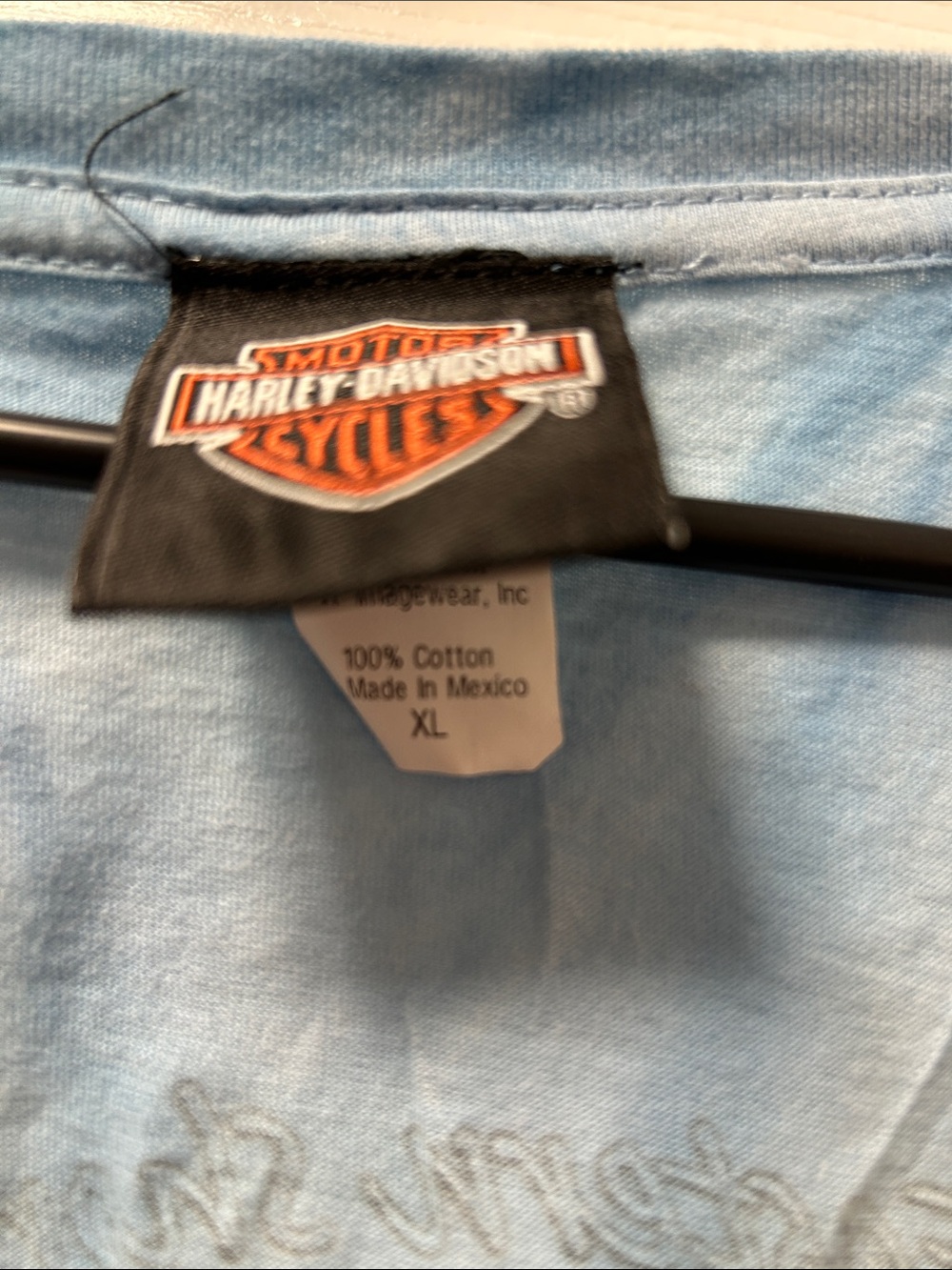 Harley‑Davidson Light Blue V‑Neck Eagle Graphic Tee - Picture 4 of 12